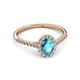 3 - Marnie Desire London Blue Topaz and Lab Grown Diamond Halo Engagement Ring 