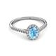 3 - Marnie Desire Blue Topaz and Lab Grown Diamond Halo Engagement Ring 