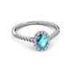 3 - Marnie Desire London Blue Topaz and Lab Grown Diamond Halo Engagement Ring 