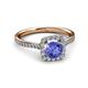 3 - Anne Desire Tanzanite and Diamond Two Tone Halo Engagement Ring  