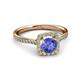 3 - Anne Desire Tanzanite and Diamond Two Tone Halo Engagement Ring  