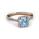 3 - Anne Desire Aquamarine and Diamond Two Tone Halo Engagement Ring  