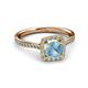 3 - Anne Desire Aquamarine and Diamond Two Tone Halo Engagement Ring  
