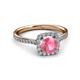 3 - Anne Desire Pink Tourmaline and Diamond Two Tone Halo Engagement Ring  