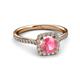 3 - Anne Desire Pink Tourmaline and Diamond Halo Engagement Ring  