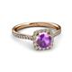 3 - Anne Desire Amethyst and Diamond Halo Engagement Ring  