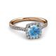 3 - Anne Desire Blue Topaz and Diamond Two Tone Halo Engagement Ring  