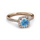 3 - Anne Desire Blue Topaz and Diamond Halo Engagement Ring  