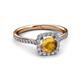 3 - Anne Desire Citrine and Diamond Two Tone Halo Engagement Ring  