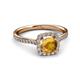 3 - Anne Desire Citrine and Diamond Halo Engagement Ring  