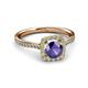 3 - Anne Desire Iolite and Diamond Two Tone Halo Engagement Ring  