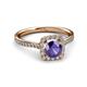 3 - Anne Desire Iolite and Diamond Halo Engagement Ring  