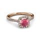 3 - Anne Desire Rhodolite Garnet and Diamond Halo Engagement Ring  