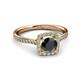 3 - Anne Desire Black and White Diamond Two Tone Halo Engagement Ring  