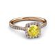 3 - Anne Desire Yellow Sapphire and Diamond Halo Engagement Ring  