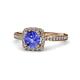 4 - Anne Desire Tanzanite and Diamond Halo Engagement Ring  