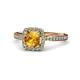 4 - Anne Desire Citrine and Diamond Two Tone Halo Engagement Ring  