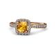 4 - Anne Desire Citrine and Diamond Halo Engagement Ring  
