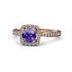 4 - Anne Desire Iolite and Diamond Halo Engagement Ring  