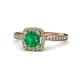 4 - Anne Desire Emerald and Diamond Two Tone Halo Engagement Ring  