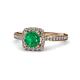4 - Anne Desire Emerald and Diamond Halo Engagement Ring  