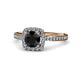 4 - Anne Desire Black and White Diamond Two Tone Halo Engagement Ring  
