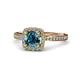 4 - Anne Desire Blue and White Diamond Two Tone Halo Engagement Ring  