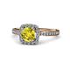 4 - Anne Desire Yellow and White Diamond Two Tone Halo Engagement Ring  