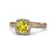 4 - Anne Desire Yellow and White Diamond Two Tone Halo Engagement Ring  