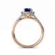 5 - Anne Desire Blue Sapphire and Diamond Two Tone Halo Engagement Ring  