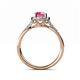 5 - Anne Desire Pink Tourmaline and Diamond Two Tone Halo Engagement Ring  