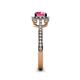 6 - Anne Desire Pink Tourmaline and Diamond Two Tone Halo Engagement Ring  
