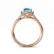 5 - Anne Desire Blue Topaz and Diamond Halo Engagement Ring  