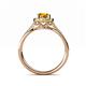 5 - Anne Desire Citrine and Diamond Two Tone Halo Engagement Ring  