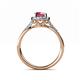 5 - Anne Desire Rhodolite Garnet and Diamond Two Tone Halo Engagement Ring  