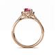 5 - Anne Desire Rhodolite Garnet and Diamond Halo Engagement Ring  