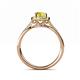 5 - Anne Desire Yellow Sapphire and Diamond Two Tone Halo Engagement Ring  