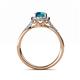 5 - Anne Desire London Blue Topaz and Diamond Two Tone Halo Engagement Ring  