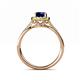 5 - Anne Desire Blue Sapphire and Diamond Two Tone Halo Engagement Ring  