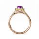 5 - Anne Desire Amethyst and Diamond Two Tone Halo Engagement Ring  