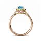 5 - Anne Desire Blue Topaz and Diamond Two Tone Halo Engagement Ring  