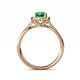 5 - Anne Desire Emerald and Diamond Two Tone Halo Engagement Ring  