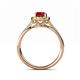 5 - Anne Desire Ruby and Diamond Two Tone Halo Engagement Ring  