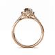 5 - Anne Desire Smoky Quartz and Diamond Halo Engagement Ring  