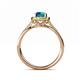 5 - Anne Desire London Blue Topaz and Diamond Two Tone Halo Engagement Ring  