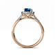 5 - Anne Desire Blue and White Diamond Two Tone Halo Engagement Ring  