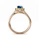 5 - Anne Desire Blue and White Diamond Two Tone Halo Engagement Ring  