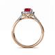 5 - Anne Desire Ruby and Diamond Two Tone Halo Engagement Ring  