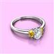 2 - Gemma 7x5 mm Oval Cut Lab Grown Diamond and Citrine Trellis Three Stone Engagement Ring 