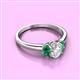 2 - Gemma 7x5 mm Oval Cut Lab Grown Diamond and Emerald Trellis Three Stone Engagement Ring 